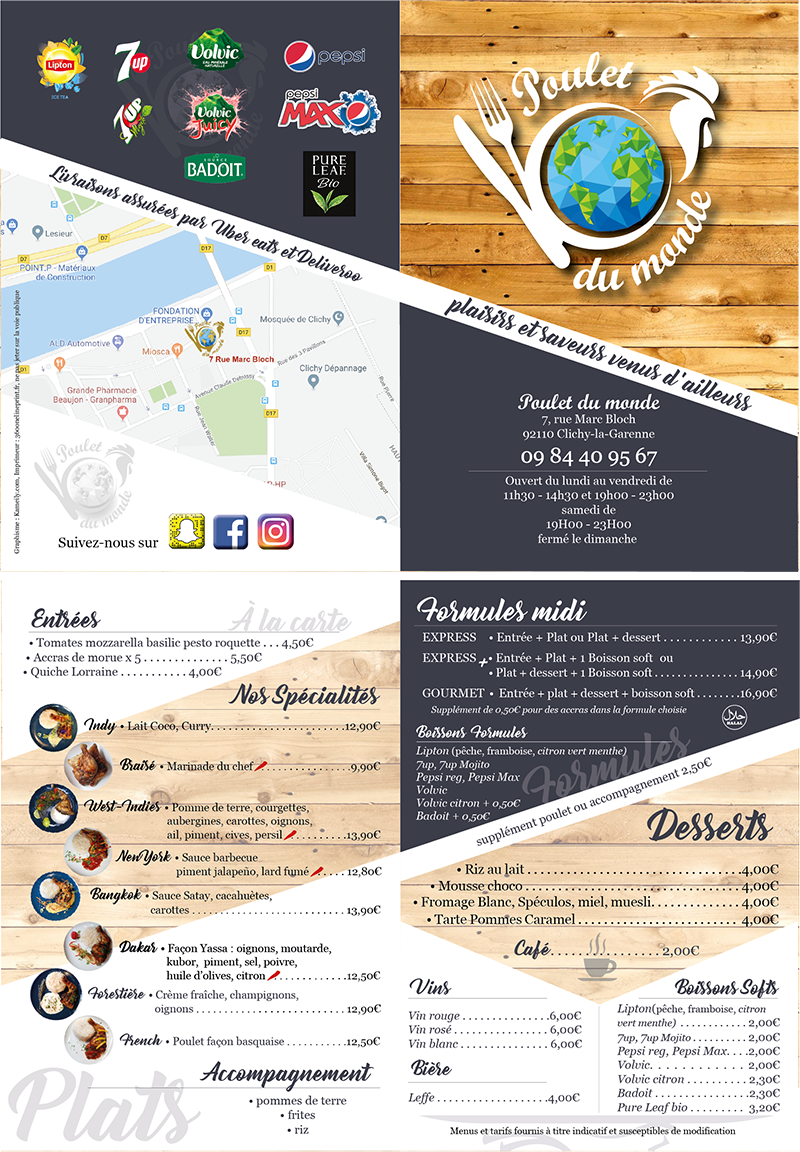 Carte Poulet du Monde